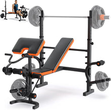 Load image into Gallery viewer, 990LBS 6 in 1 Weight Bench Set with Leg Extension/Curl and Preacher Curl Bench Press Set
