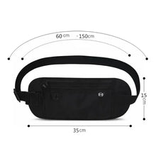 Load image into Gallery viewer, Invisible Travel Waist Pack Pouch for Passport Money Belt Bag