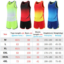 Load image into Gallery viewer, Breathable Sprint Sports Sets Gym Marathon Clothes Fashion Men Competition Running Vest Shorts Print Outdoor Tracksuits