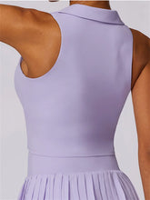 Load image into Gallery viewer, Sport Tank Top Nude Tight Turn Down Collar Polo Shirt Tennis Clothes Women's