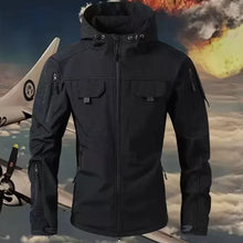 Load image into Gallery viewer, Men's Winter Autumn SoftShell Fleece Waterproof Jackets Cargo Hood Coats Fishing Hiking