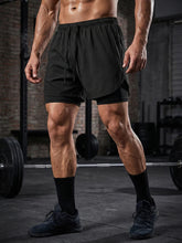 Load image into Gallery viewer, Men's 2 in 1 Running Workout Short with Phone Pocket Towel Loop