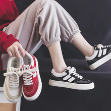 Load image into Gallery viewer, Hot sale Retro Red Canvas Shoes Women Fashion Low Top Women's Vulcanized Shoes Flats Comfort Lace-Up Skateboard Sneakers