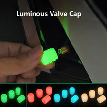 Load image into Gallery viewer, 4pcs Luminous Valve Caps Fluorescent Night Glowing