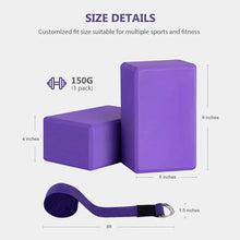 Load image into Gallery viewer, Yoga Block And Yoga Strap Set