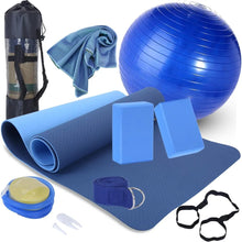 Load image into Gallery viewer, Yoga Beginners Kit Yoga Blocks 2 Pack Yogas Strap Ball Mat with Carrying Strap