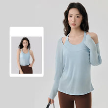 Load image into Gallery viewer, Autumn Winter Women's High-end Sense Layered Two-piece Set Breathable Pilates with Chest Pad