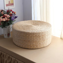 Load image into Gallery viewer, Japanese Straw Pouf Seat Mat Meditation Home Decor Cushion Buckwheat Floor Yoga Seat
