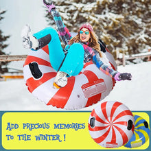 Load image into Gallery viewer, Inflatable Ski Circle Winter Inflatable Snow Tire with Handle Skiing Circle Rings Thickened PVC Snowboard