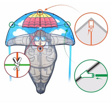 Load image into Gallery viewer, free shipping Cartoon skydiving kite parachute wind kite