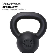 Load image into Gallery viewer, 15LB Solid Cast Iron Kettlebell