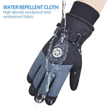 Load image into Gallery viewer, Winter Unisex Snowboard Ski Gloves PU Leather Non-slip Touch Screen Waterproof Motorcycle Cycling Fleece Warm Snow Gloves