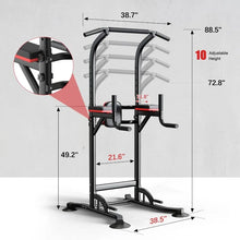 Load image into Gallery viewer, Oneofics Pull Up Bar Station, Adjustable Multifunction Power Tower Dip Bar Station