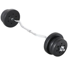 Load image into Gallery viewer, Renwick 55lb Barbell Dumbbell Weightlifting Set Black