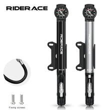 Load image into Gallery viewer, RIDERACE Bicycle Pump With Gauge High-pressure Portable Hand Tire Air Inflator