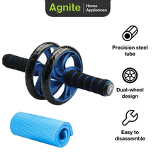 Load image into Gallery viewer, Ab Rolller Wheel l Abdominal Exercise Roller No Noise Non-slip Soft Foam Handles With Knee Mat