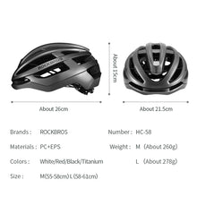 Load image into Gallery viewer, ROCKBROS Bicycle Helmet Breathable Ultralight Integrally-Molded Unisex Shockproof Adjustable Road Bike Helmet Cycling Equipment