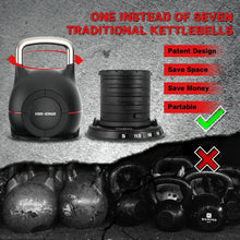 Load image into Gallery viewer, Kettlebell Weight Set-Quickly Adjusts 7 Weights(5lb-44lb)