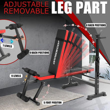 Load image into Gallery viewer, 6 in 1 Weight Bench Set with Squat Rack