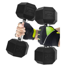 Load image into Gallery viewer, 50 lb Rubber Hex Dumbbell Weight Set