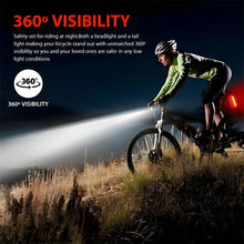 Load image into Gallery viewer, 2PCS USB Rechargeable Bike Light Set Front Light with Taillight