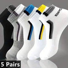 Load image into Gallery viewer, 5pairs Men's Fashion Sports Socks
