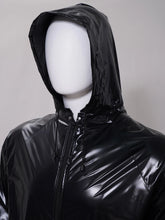 Load image into Gallery viewer, Mens Womens PVC Sauna Suit Long Sleeve Drawstring Hooded Jacket Tops+Pants Sets