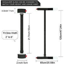 Load image into Gallery viewer, Black Nylon Adjustable Ski Handle Strap Bag