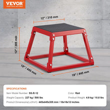 Load image into Gallery viewer, VEVOR Plyometric Jump Boxes,12/18/24/30 Inch Plyo Box