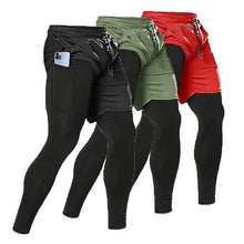 Load image into Gallery viewer, Compression Running Pants Men Double-deck 2 in 1 Sportswear Jogging Trousers Gym Training
