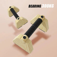Load image into Gallery viewer, Pull Up Stand Handles Wooden Push Up Bar Beech