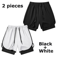 Load image into Gallery viewer, Men's 2 in 1 Running Workout Short with Phone Pocket Towel Loop