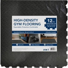 Load image into Gallery viewer, 48ft Gym Flooring Exercise Mats - Black