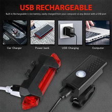 Load image into Gallery viewer, Bike Bicycle Light USB LED Rechargeable Set