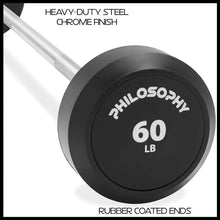 Load image into Gallery viewer, Philosophy Gym Rubber Fixed Barbell, Pre-Loaded Weight