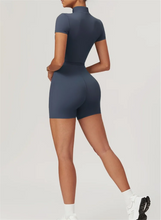 Load image into Gallery viewer, European and American nude one-piece yoga suit with stand up collar