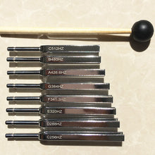 Load image into Gallery viewer, 8pcs Tuning Forks Set Healing Chakra Steel Aluminum Tuning Fork