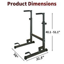 Load image into Gallery viewer, Power Tower Dip Station Adjustable Height Heavy Duty Multi-Function