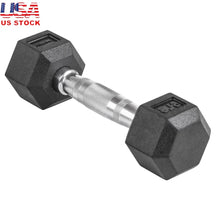 Load image into Gallery viewer, Hex Rubber Dumbbell 5lb Durable Weight Training Fitness Equipment