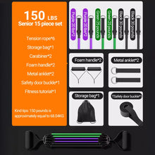 Load image into Gallery viewer, 10-14pcs/Set Pull Rope Bodybuilding Resistance Bands Set Multi-function Tensioner