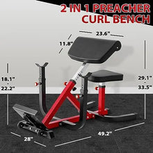 Load image into Gallery viewer, Adjustable Preacher Curl Bench, Strength Training Biceps Bench