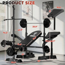 Load image into Gallery viewer, Adjustable Weight Bench Press Set