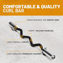Load image into Gallery viewer, EZ Curl Bar for Bicep and Tricep Workouts