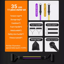 Load image into Gallery viewer, 10-14pcs/Set Pull Rope Bodybuilding Resistance Bands Set Multi-function Tensioner