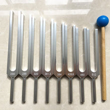 Load image into Gallery viewer, 8pcs Tuning Forks Set Healing Chakra Steel Aluminum Tuning Fork