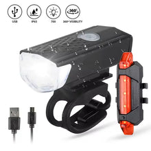 Load image into Gallery viewer, Bike Bicycle Light USB LED Rechargeable Set