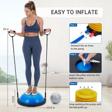 Load image into Gallery viewer, Yoga Balance Ball, 1600 Lbs Inflatable Half Exercise Ball Balance Trainer