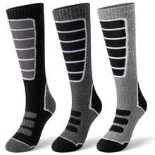 Load image into Gallery viewer, 3 Pairs of Merino Wool Ski Socks