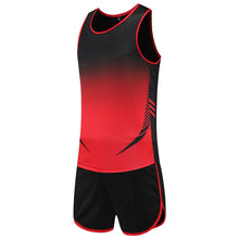Load image into Gallery viewer, Breathable Sprint Sports Sets Gym Marathon Clothes Fashion Men Competition Running Vest Shorts Print Outdoor Tracksuits