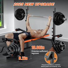 Load image into Gallery viewer, 990LBS 6 in 1 Weight Bench Set with Leg Extension/Curl and Preacher Curl Bench Press Set